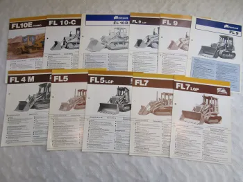 11 Prospekte Fiat Allis FL4 FL7 FL9 FL10 Raupen Dozer 70/80er Jahre