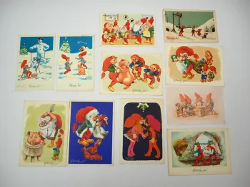 11x AK Motiv Jul Zwerge Dänemark 1930-1990er Jahre