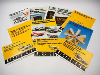 11x Liebherr Prospekte Mobilkrane Motoren LICCON-System Gebrauchtkrane 89-95