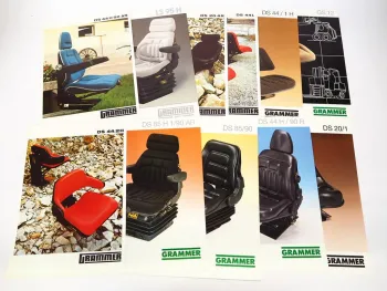 11x Original Prospekt Grammer Sitze für LKW Omnibus Stapler Traktor 1980/90er J.