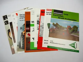 11x Original Prospekt Landtechnik 1970/80er Jahre Renault Vicon Müller Welger