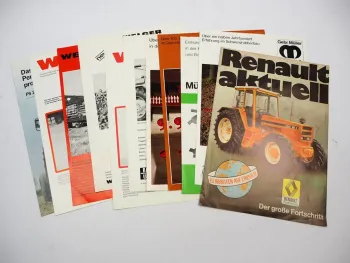 11x Original Prospekt Landtechnik 1970/80er Jahre Renault Welger Gebr. Müller