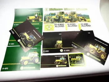 12x Original Prospekt Flyer Aufkleber Hürlimann H-480 - 6160 Traktor 1979/1981