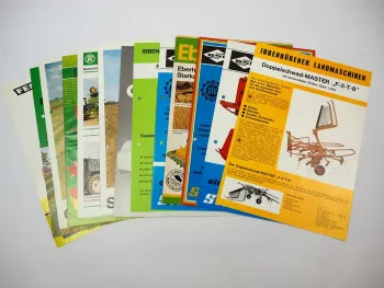 13x Original Prospekt Landtechnik 1970/80er Jahre Strautmann Pöttinger Kuhl