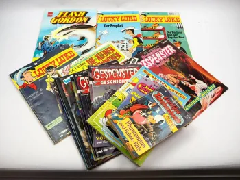 14 Comics Lucky Luke Gespenster Flash Gordon Micky Maus Gebrauchter Zustand