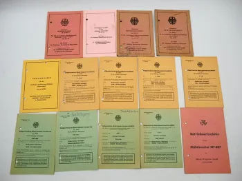 14x Original Betriebserlaubnis Landtechnik Welger Fristein MF JF 1970er Jahre