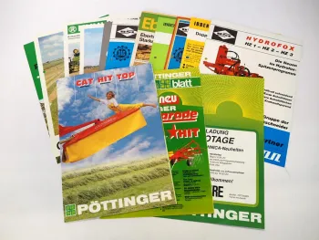 14x Original Prospekt Landtechnik 1970/80er Jahre Pöttinger Kuhl Eberhardt