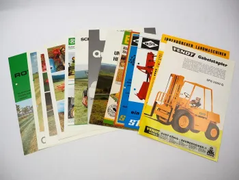 14x Original Prospekt Landtechnik 1970/80er Jahre PZ Zweegers Stoll Strautmann