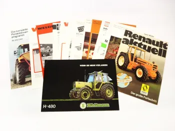 14x Original Prospekt Landtechnik 1970/80er Jahre Renault Welger Gebr. Müller
