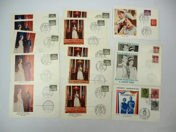 14x Sonderstempel Briefmarken Karten Staatsbesuch Deutschland 1960/70er Jahre