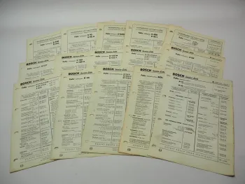 15x Bosch Service-Liste Fahr D KT Schlepper M MDL Mähdrescher 1952-1965