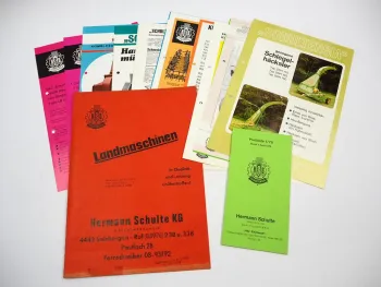 15x Original Prospekt Mappe Preisliste Hermann Schulte Landtechnik 1970er Jahre
