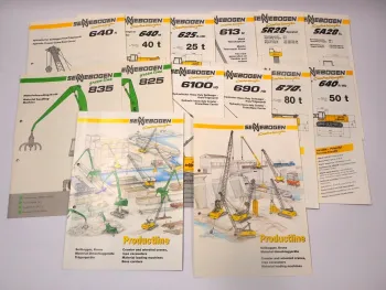 15x Prospekt Sennebogen Seilbagger Kran Umschlagmaschine Techn. Daten 1990er J.