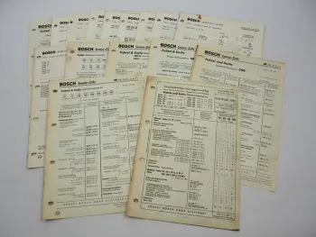 16x Orig. Bosch Service-Liste für Fichtel & Sachs Motoren BJ 1949-66 Stamo Famo