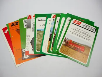 18x Original Prospekt JF Landtechnik Mähwerk Häcksler Presse 1980er Jahre