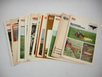 18x Original Prospekt Vicon Landtechnik Düngerstreuer Mähwerk Kipper 1970er J.