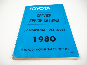 1980 Toyota Service Specifications Engine 18R 20R Chassis FJ40 43 45 55 BJ HJ DA