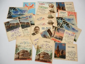 19x Amateur Funkkarte Dark QSL Manager Funk USSR Russland 1940/50er Jahre