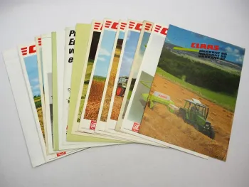 19x Original Prospekt Claas Landtechnik Mähdrescher Häcksler Presse 1970/90er J.