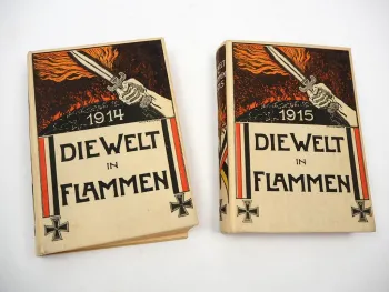 2 Bände Die Welt in Flammen 1914/15 A. Armin Illustrierte Kriegs-Chronik WK1