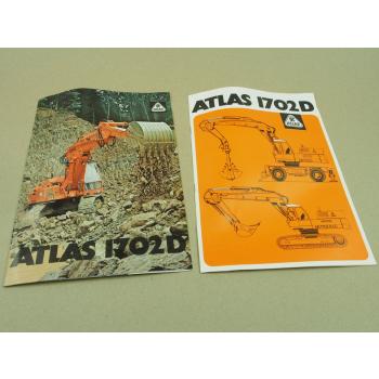 2 Prospekte Atlas 1702D Raupenbagger und Mobilbagger 1977/79