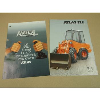 2 Prospekte Atlas 32E Radlader und AWE4 System 1986/94