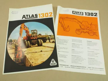 2 Prospekte Atlas AB 1302 Hydraulik Universalbagger von 6/1970 und 8/1971