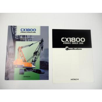 2 Prospekte Brochures Hitachi CX1800 Raupenkran Hydraulic Crawler Crane 1999
