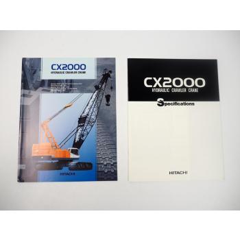 2 Prospekte Brochures Hitachi CX2000 Raupenkran Hydraulic Crawler Crane 1999