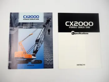 2 Prospekte Brochures Hitachi CX2000 Raupenkran Hydraulic Crawler Crane 1999