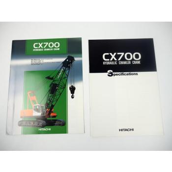 2 Prospekte Brochures Hitachi CX700 Raupenkran Hydraulic Crawler Crane 1997/99