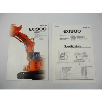 2 Prospekte Brochures Hitachi EX1900 Raupenbagger Excavator 2003