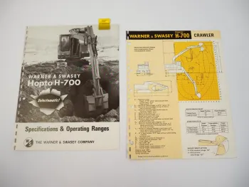 2 Prospekte Brochures Warner & Swasey H-700 Hopto Hydraulic Excavator 1967/68