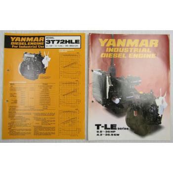 2 Prospekte Brochures with Technical Data Yanmar Diesel Engine T-LE series + HLE