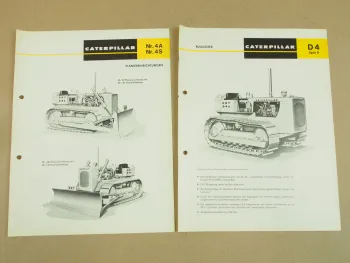 2 Prospekte Caterpillar D4 Serie D Bulldozer D4d von 1965 + Planiereinrichtung