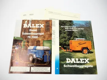 2 Prospekte Dalex FG WG BG Schweißgeräte Schweißaggregate + Preisliste 1982