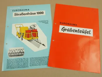 2 Prospekte Eurobauma Hamburg Straßenfräse 1000 Grabenteufel 800 1200 - 3000