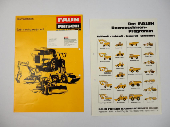 2 Prospekte Faun Baumaschinenprogramm Muldenkipper Grader Radlader 1978