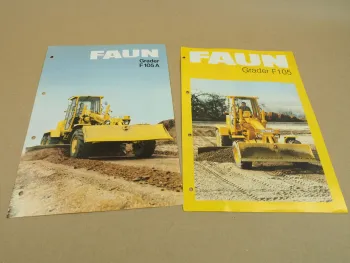 2 Prospekte FAUN F105 F105A Grader 1982 1984