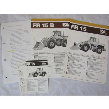 2 Prospekte Fiat-Allis Fiatallis FR15 FR15B Radlader mit Datenblättern 80er Jahr