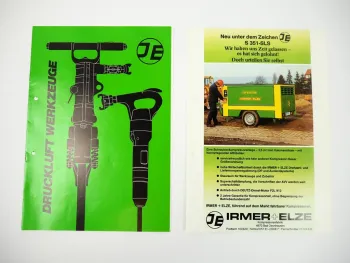 2 Prospekte IE Irmer + Elze Druckluft-Werkzeuge Kompressor 1977