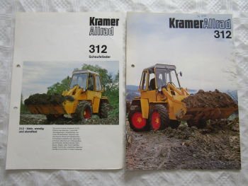 2 Prospekte Kramer Allrad 312 Schaufellader von 1978