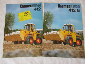 2 Prospekte Kramer Allrad 412 und 412E Radlader Schaufellader 1981/1983