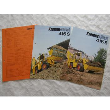 2 Prospekte Kramer Allrad 416S Baggerlader 1984/85 und Netto Händler Preisliste