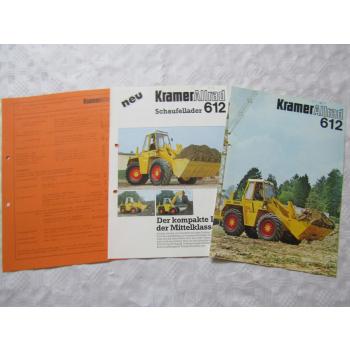2 Prospekte Kramer Allrad 612 Schaufellader von 1979/80 und Händler Preisliste