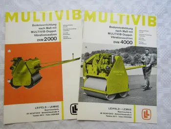 2 Prospekte Leifeld + Lemke Multivib Walzen DVW4000 DVW2000 von 1964