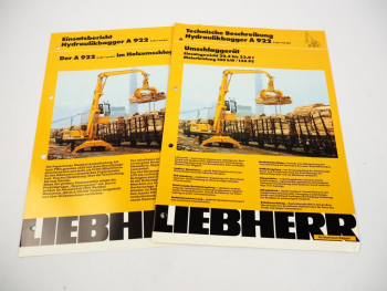 2 Prospekte Liebherr A 922 Litronic Technische Info Einsatzbericht 1992 Holz