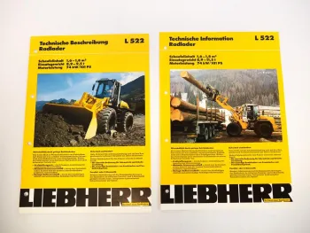 2 Prospekte Liebherr L522 Radlader Technische Beschreibung 1993/97