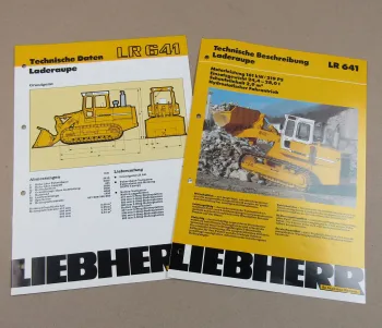 2 Prospekte Liebherr LR 641 Laderaupe 219 PS Technische Daten 1989/98