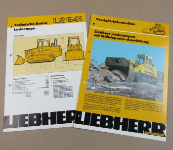 2 Prospekte Liebherr LR 641 Laderaupe Mülldeponie Technische Daten 1989